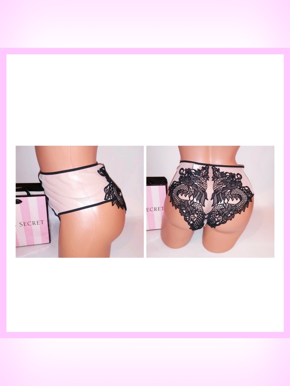 Victoria's Secret Black & Nude Bra, Panty & Thong Three Piece Set - Picture 10 of 15